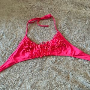 Pink fringe Vs bathing suit top